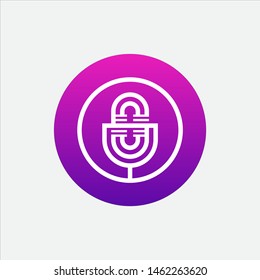 Podcast logo vector template illustration.