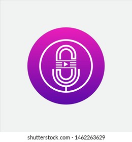 Podcast logo vector template illustration.