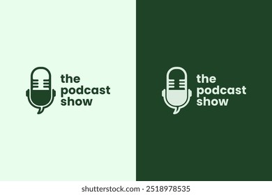 podcast logo for vlogger with microphone icon