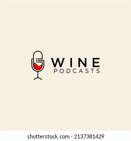podcast logo with wine glass