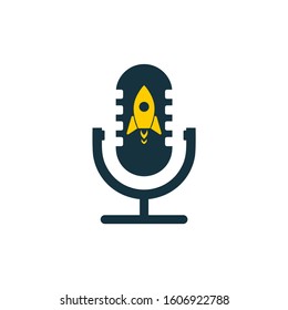 podcast logo with yellow rocket