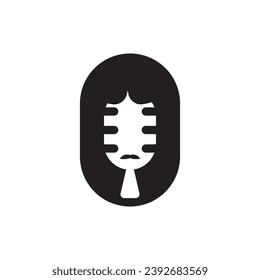 podcast man cartoon logo design.