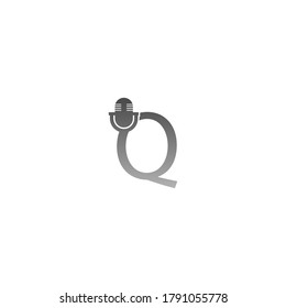 Podcast, mic font, letter design concept illustration