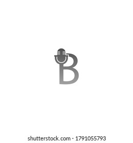 Podcast, mic font, letter design concept illustration