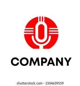 podcast mic graphic vector logo abstract simple sign