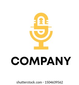 podcast mic graphic vector logo abstract simple sign