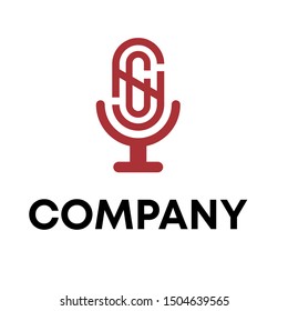 podcast mic graphic vector logo abstract simple sign