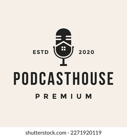 Icono del logotipo del estudio de la casa de podcast