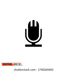 podcast mic icon design vector illustration template