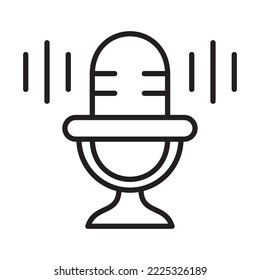 Podcast, Mic, Microphone Icon Logo Design Vector Template Illustration Sign And Symbol Pixels Perfect