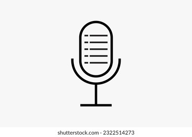 Podcast mic with Note List logo icon design Vector illustration. broadcast logo studio template.