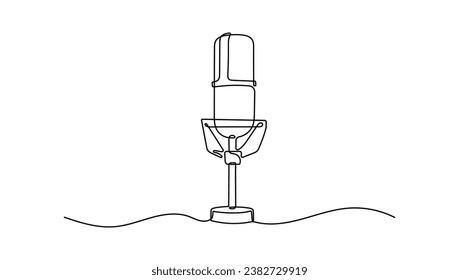 Podcast Mic Oneline Continuous Single Line Art Editable Line