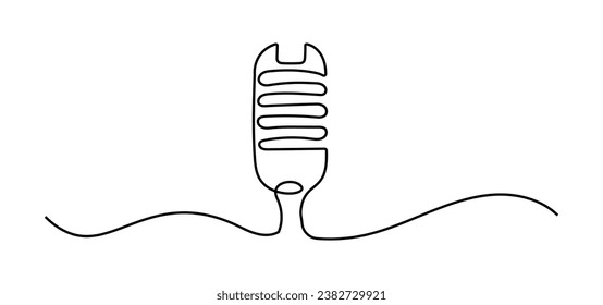 Línea editable de audio en línea continua de micrófono de podcast en línea