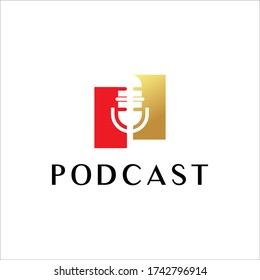 podcast, mic, voice. vector logo graphic abstract