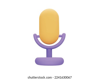 Podcast microphone with 3d vector icon cartoon minimal style