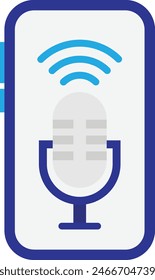 Podcast Microphone Audio Icon Vector Flat Illustration