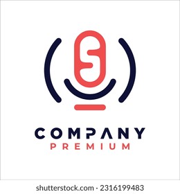 podcast microphone audio logo design