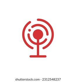 Podcast Microphone Creative Logo Design Vector