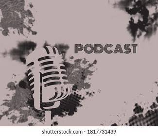 Podcast Microphone Dark Texture Background 
