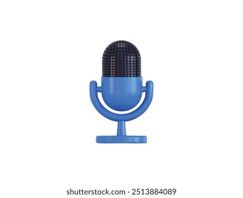 Podcast Mikrofon Symbol 3D Render Konzept der Audio-Stimme Symbol Vektorgrafik