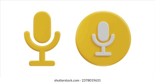 podcast microphone icon 3d rendering