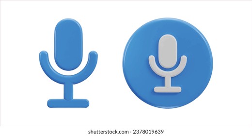 representación 3d del icono del micrófono del podcast