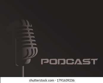 Podcast Microphone Icon Dark Gradient 