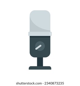 Podcast microphone icon. Flat illustration of Podcast microphone vector icon for web design isolated