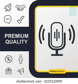 Podcast microphone icon graphic element. Modern design.