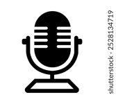 Podcast microphone icon . Modern design for audio recording