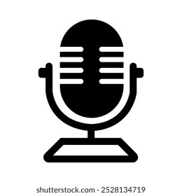 Podcast microphone icon . Modern design for audio recording