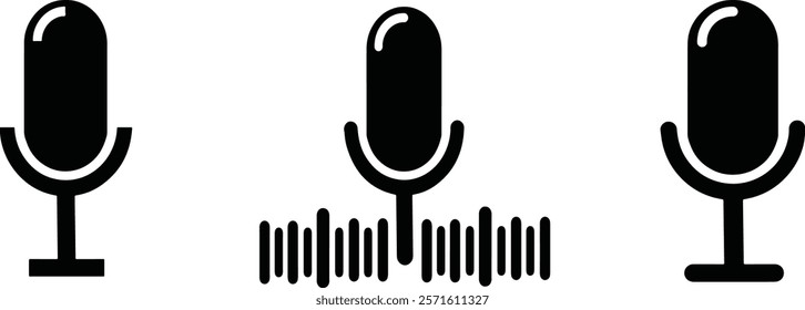 Podcast Microphone icon Sound mic isolated on white background