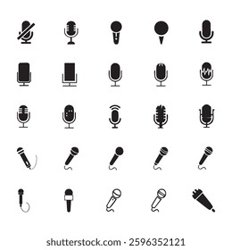 Podcast Microphone Icon - Vector EPS for Audio and Studio Designs