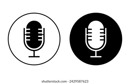 Podcast microphone icon vector in trendy style. Classic mic sign symbol