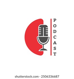 Podcast. Icono del micrófono para el Sitio web, el App y el diseño creativo