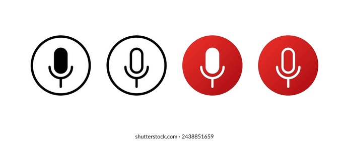 Podcast microphone icons. Vector icons