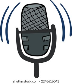 Podcast microphone listen cartoon icon