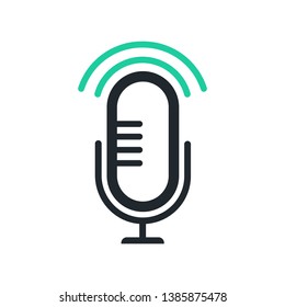 podcast - Microphone logo design Vector