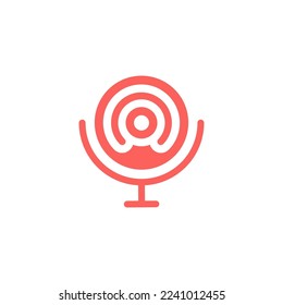 podcast microphone logo design vector sign