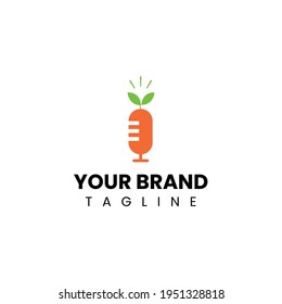 Podcast microphone logo on which two leaves appear.
