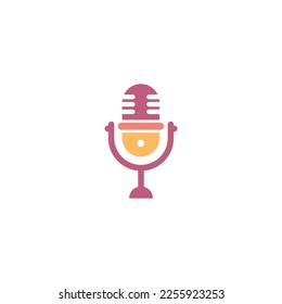 podcast microphone logo template logo design