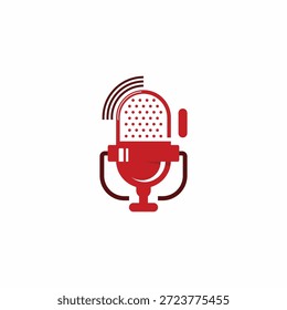 Diseño de Vector de logotipo de micrófono de podcast