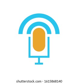 podcast, microphone, record icon, vector.