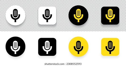 Podcast microphone sign symbol icon with fork and knife illustration vector