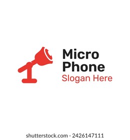 Podcast microphone with speaker logo design, icon design vector illustration. broadcast logo studio template