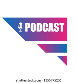 Podcast. Microphone with speech bubble