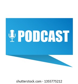 Podcast. Microphone with speech bubble