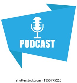 Podcast. Microphone with speech bubble