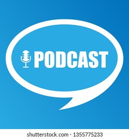 Podcast. Microphone with speech bubble