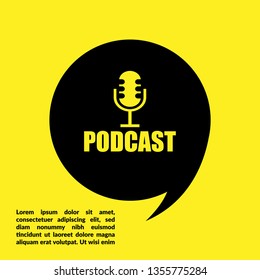 Podcast. Microphone with speech bubble